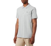 GANT REG SS Rugger À Manches Courtes en Piqué Contrasté Regular, Grey Melange, L Homme