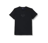 GANT REG Tonal Shield SS T-Shirt, Black, L Homme