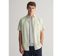 Gant Regular Fit Classic Gingham Poplin Short Sleeve Shirt Milky Matcha L Male