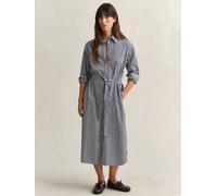 Gant Robe chemise GANT rayure ceinturée en popeline Bleu 44