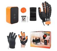 Gant Robot de Rééducation Portable avec Ceinture, Orthèse Digitale pour Récupération Fonctionnelle Main et Doigts, Équipement de Musculation Rechargeable pour Patients AVC(Left Hand,Large)