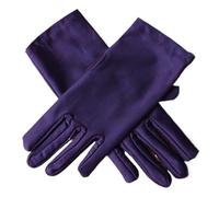 Gant Satin 1 paire de gants courts en satin extensible for femmes et filles, couleur noir, blanc et rouge.(Color8)