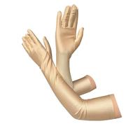 Gant Satin Classique adulte noir blanc rouge gris peau opéra/coude/poignet extensible Satin doigt longs gants femmes clapet gants correspondant Costume(Champagne)