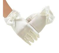 Gant Satin Gants blancs en satin à fleurs for enfants, avec nœud, for mariages et petites filles. Moufles tendance for enfants.