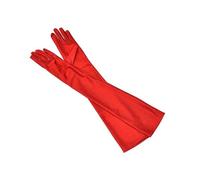 Gant Satin Gants classiques for adultes, peau noire, blanche, rouge, opéra/coude/poignet, en Satin extensible, gants à bras longs, gants de Club for femmes, gants de conduite(Red)