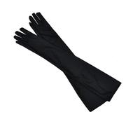 Gant Satin Gants classiques for adultes, peau noire, blanche, rouge, opéra/coude/poignet, en Satin extensible, gants à bras longs, gants de Club for femmes, gants de conduite(Black)