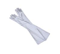 Gant Satin Gants classiques for adultes, peau noire, blanche, rouge, opéra/coude/poignet, en Satin extensible, gants à bras longs, gants de Club for femmes, gants de conduite(Gray)