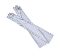 Gant Satin Gants classiques for adultes, peau noire, blanche, rouge, opéra/coude/poignet, en Satin extensible, gants à bras longs, gants de Club for femmes, gants de conduite(Gray)