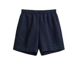 Gant - Short Relax Ample en Lin Mélangé à Enfiler - Femme - Shorts - Bleu - Taille: 38 FR
