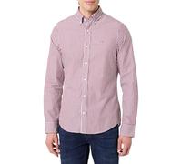 GANT Slim Classic Poplin Stripe Shirt Chemise, Rouge, L Hommes