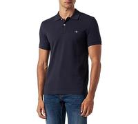 GANT SS Polo À Manches Courtes en Piqué Shield Slim, Evening Blue, L Homme