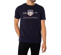 GANT SS Shirt À Manches Courtes Archive Shield Reg, Evening Blue, L Homme