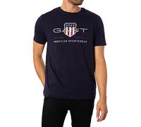 GANT SS Shirt À Manches Courtes Archive Shield Reg, Evening Blue, XL Homme