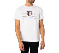 Gant SS Shirt À Manches Courtes Archive Shield Reg, White, M Homme