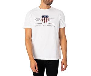 GANT SS Shirt À Manches Courtes Archive Shield Reg, White, M Homme