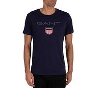GANT SS Shirt À Manches Courtes Shield, Evening Blue, L Homme