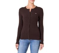 Gant Stretch Cotton Cable Cardigan Cardigan Femme, Marron foncé, S