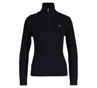 Gant Stretch Cotton Cable Half-Zip Pull-Over Femme, Bleu Nuit, M