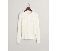 Gant Stretch Cotton Cable Knit Crew Neck Sweater 113 Coquille d'œuf 8 (XS) Female
