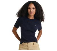 GANT Stretch Cotton Cable SS C-Neck Pull-Over, Bleu Nuit, XXL Femme