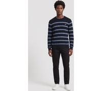 GANT Striped Cotton Cable C-neck Evening Blue Taille: L | Pulls Outlet | Homme | Bleu