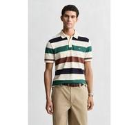 GANT Striped Ss Polo Cream Taille: M | T-Shirts Outlet | Homme | Blanche