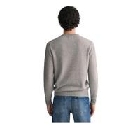 GANT Superfine Lambswool C-Neck Pull-Over, Charcoal Melange, Large Homme