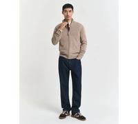 Gant - Superfine Lambswool Zip Cardigan - Homme - Pulls - Beige - Taille: 2XL