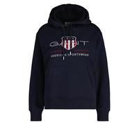 GANT Sweat à Capuche Archive Shield Sweatshirt, Bleu Nuit, M Femme