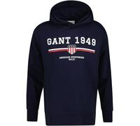 GANT Graphic Hoodie Sweatshirt à Capuche, Bleu Nuit, M Homme