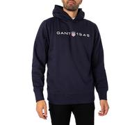 GANT Sweat à Capuche imprimé Graphique Sweatshirt, Bleu Nuit, M Homme