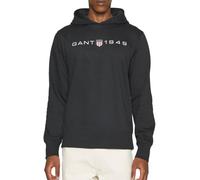 GANT Sweat à Capuche imprimé Graphique Sweatshirt, Noir, L Homme