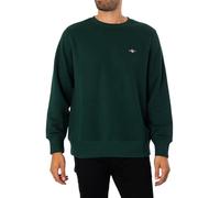 GANT Sweat à col en C Reg Shield Maillot de survêtement, Tartan Green, L Homme