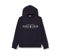GANT Sweat-Shirt à Capuche Reg Shield pour Femme, Bleu Nuit, M