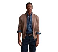 Cardigan zippÃ© en maille de coton Gant Marron L