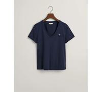 T-shirt col V femme Gant Shield Bleu M