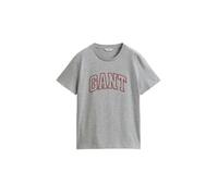 GANT T-shirt gris chiné / rouge rouille, Taille XS