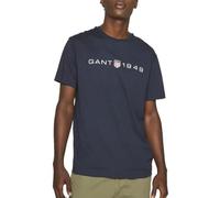 GANT T-Shirt imprimé Graphique SS, Bleu Nuit, M