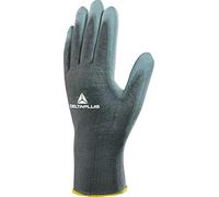 Delta Plus Gant tricot VE702GR – polyamide, paume enduite polyuréthane, jauge 13, gris – Taille 9