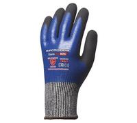 Gant tricoté anti-coupure EUROCUT N555 EUROTECHNIQUE double enduction bleu/noir T10 - - 1CRFN10