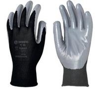Gant tricoté polyester EUROTECHNIQUE enduit nitrile noir gris T10 COVERGUARD 1NIBB10 Noir / Gris