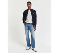 Gant - Ultra-fine Lambswool Zip Cardigan - Homme - Pulls - Bleu - Taille: 3XL