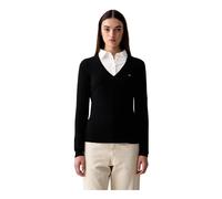 GANT Femmes Cable-Strickpullover - Coton Extensible Câble Col En V, Torsades