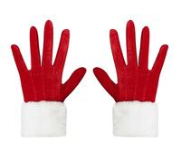 Gant Velour Rouge, Gant Noel, Gants de Père Noëls, Gants de Soirée Velours Rouge Gantss de Noël pour Adultes Enfants, Gantss de Velours Accessoires de Costume pour Noëls, Cosplay, Bal Masqué, Comédie