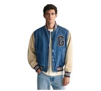 Gant - Veste Bomber Universitaire en Denim - Homme - Vestes - Bleu - Taille: S