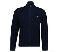 GANT Veste Homme Style Décontracté, Cardigan Zip Col Montant en Coton Texturé
