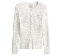 GANT Veste Tricotée pour Femmes - Coton Extensible Câble Cardigan,Torsades,Logo