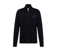 GANT Zip Cardigan Zippé en Coton Casual, Black, XL Homme