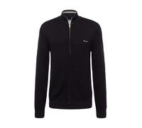 GANT Cardigan en Coton piqué Zip, Noir, XXXL Homme