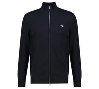 Gant Zip Cardigan Zippé en Coton Casual, Black, L Homme
